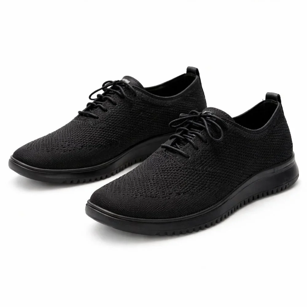 Cole Haan ZerøGrand Stitchlite Oxford Black Knit Sneakers 8.5 Grand.OS Lightweig